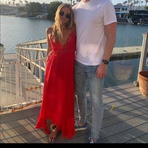 Free people red maxi dress